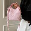 Nylon Polka Dot Shoulder Bag Drawstring Closure Female Tote Bag Crossbody Bucket Bag  Outdoor