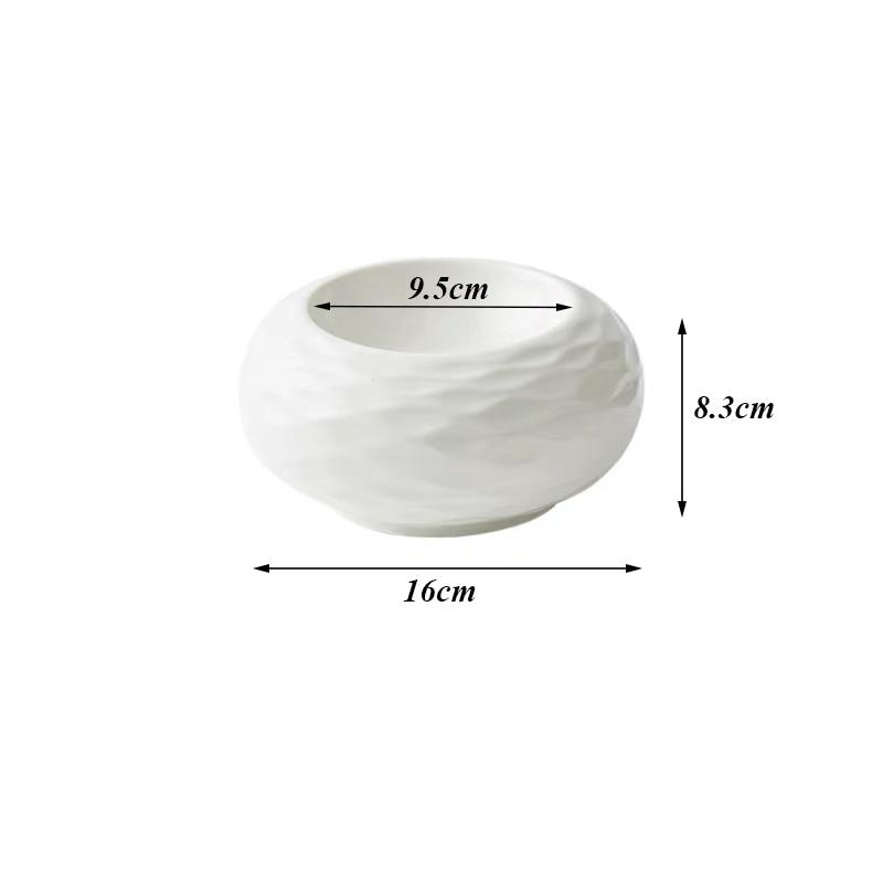 Farfurie neregulată rotundă, ceramică, adâncă pentru paste, pălărie de paie, tavă pentru desert, farfurie pentru supă din porțelan alb, veselă