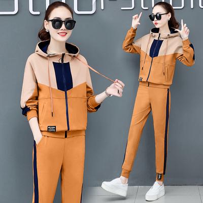 Women Fashion Two Pieces Sport Suits Tops Long Pants Hooded Sweater Female Tracksuits