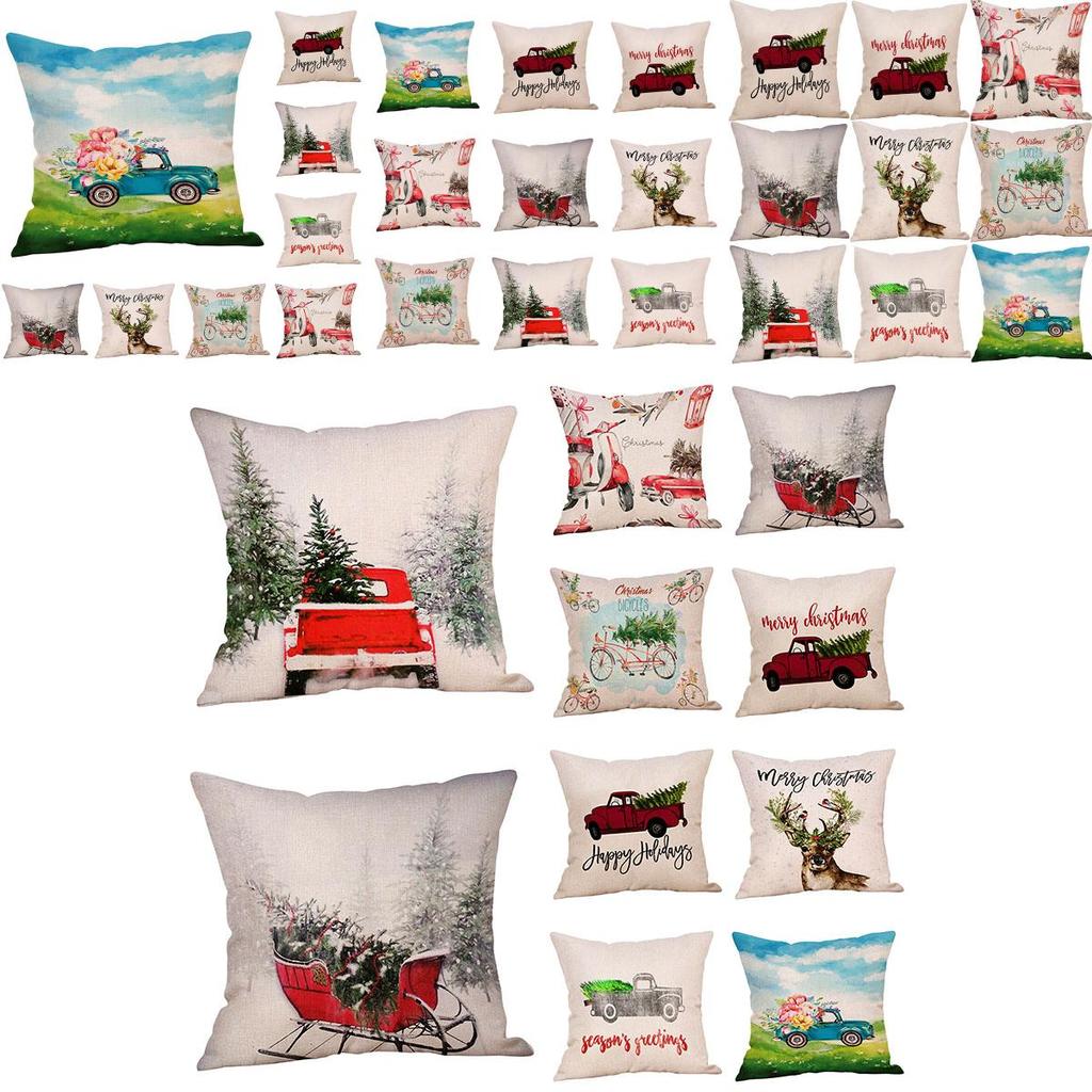 Luxurious Linen Christmas Pillow Case For Sofa And Car Beautiful Festive Design