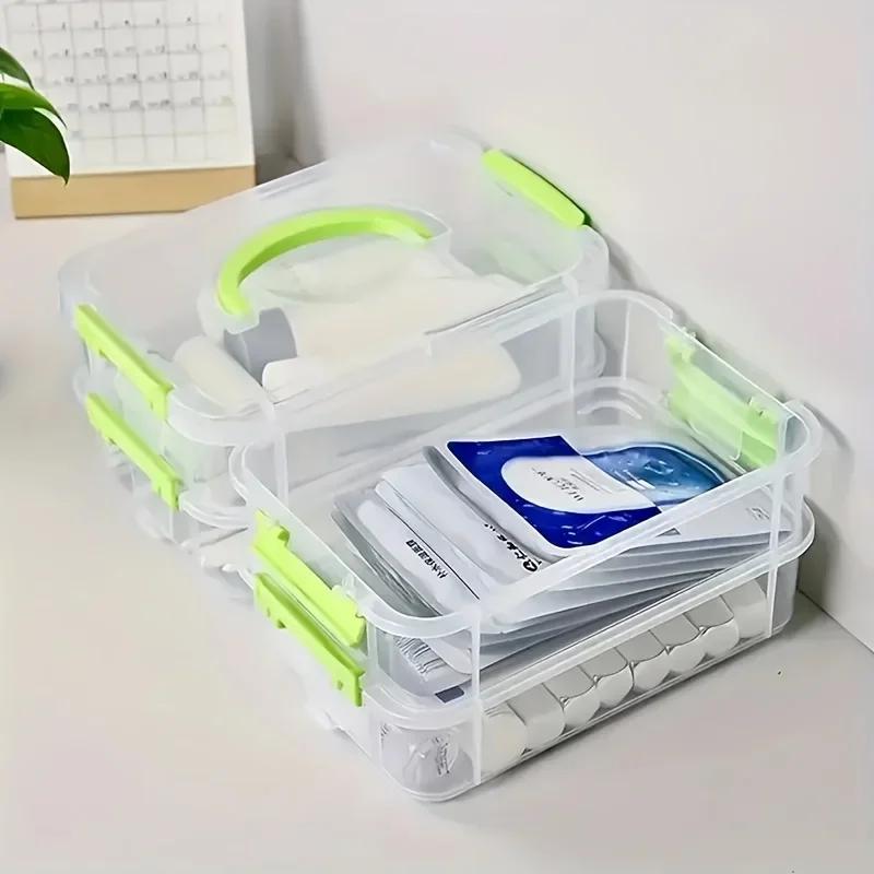 4pcs Extra Large Stackable Clear Plastic Storage Boxes with Lid, Large Capacity Household Containers, Multipurpose Organizer