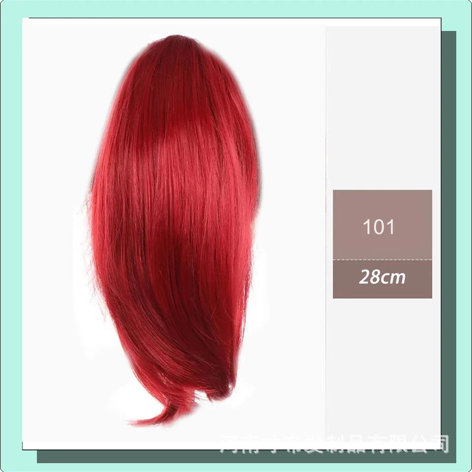 Pinza de Garra con Hebilla Interior Peluca Cola de Caballo - Cabello Corto Recto y Ligeramente Rizado Ligero para Mujer