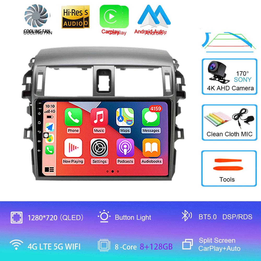 Android 14 Carplay 2din Video Player Car Radio For Toyota Corolla E140/150 2006 - 2013 4G GPS Multimedia Player Stereo