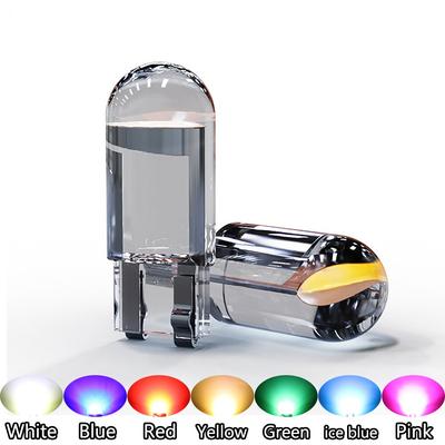 20pcs 168 194 W5W Led T10 Car Light COB Glass 6000K White Auto Automobiles License Plate Lamp Dome Read DRL Bulb Style 12V