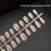 White Moonlight Multi-Color Crystal Cat's Eye Nude Whitening Detachable Nail Tips - 30 Pieces