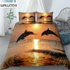Sunset Gaming Dolphins Duvet Cover Set, Bedding Set, Soft Comfortable Breathable Duvet Cover, For Bedroom Guest Room Decor