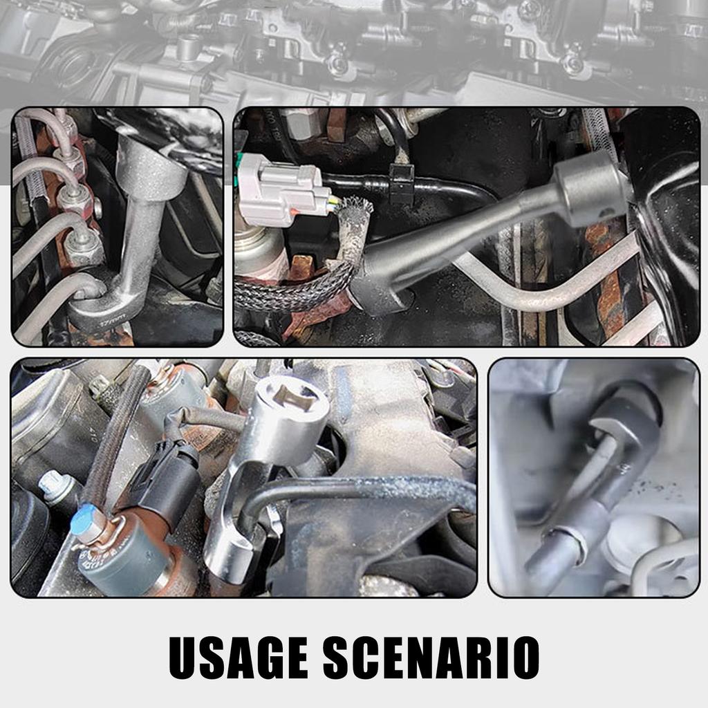 Precise Automotive Fuels Injector Wrench Spanner 14mm/17mm/19mm for Efficient Repair Ergonomic Handle Steel Construction