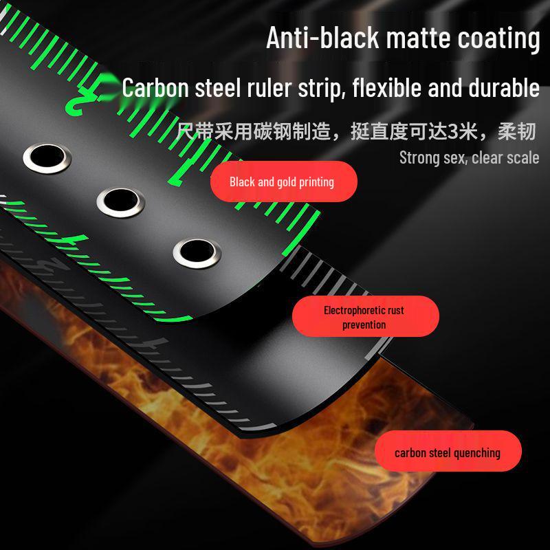 High Precision Self-Locking Fluorescent Steel Tape Measure: 5m, 7.5m, 10m (Widened, Thickened, Wear-Resistant)
