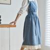 Vintage Denim Schürze Baumwoll-Canvas Latzschürze Fleckenabweisende Schürze Küche Kochen Backen