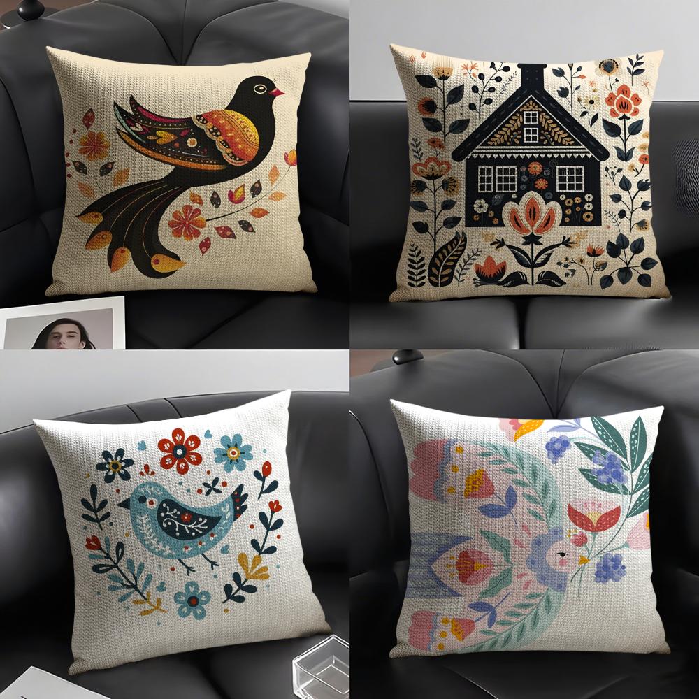 3 Blue Bird Home Decor Print Pillow Case Home Living Room Decoration Linen Pillowcover Pillow Cases Cushion Cover