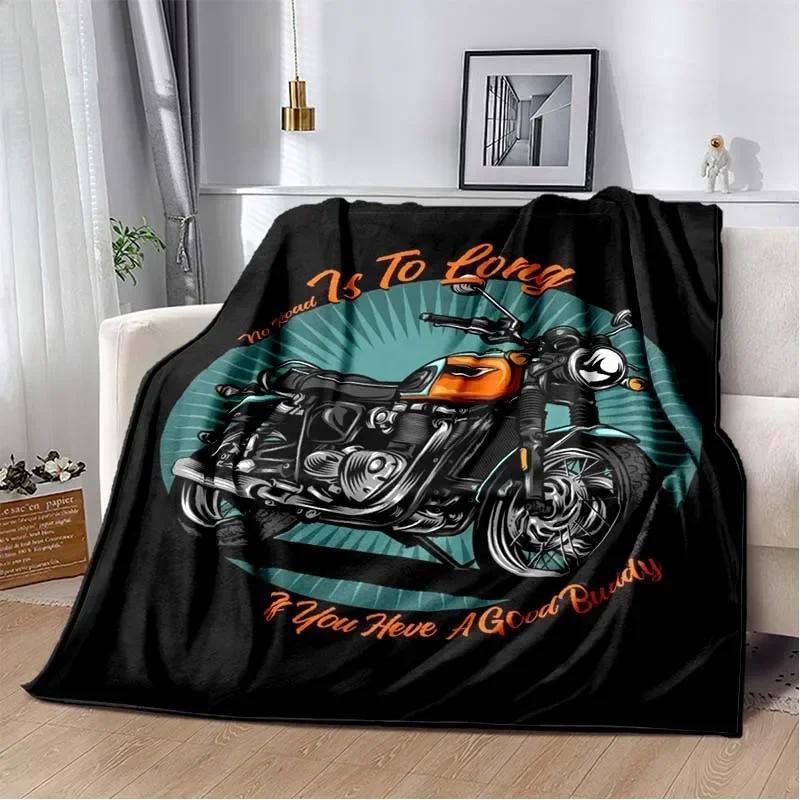3D retro motorcycle  area Printing Blanket,Fashion Soft Cozy Living room Bedroom Sofa Bed Travel Blanket Birthday Gift