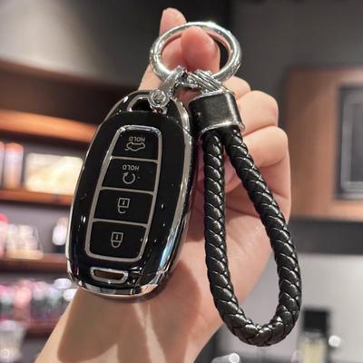 TPU Key Fob Cover with Keychain Lanyard For Hyundai Elantra Elantra GT Kona Palisade Venue Veloster Accessories, 4 Buttons
