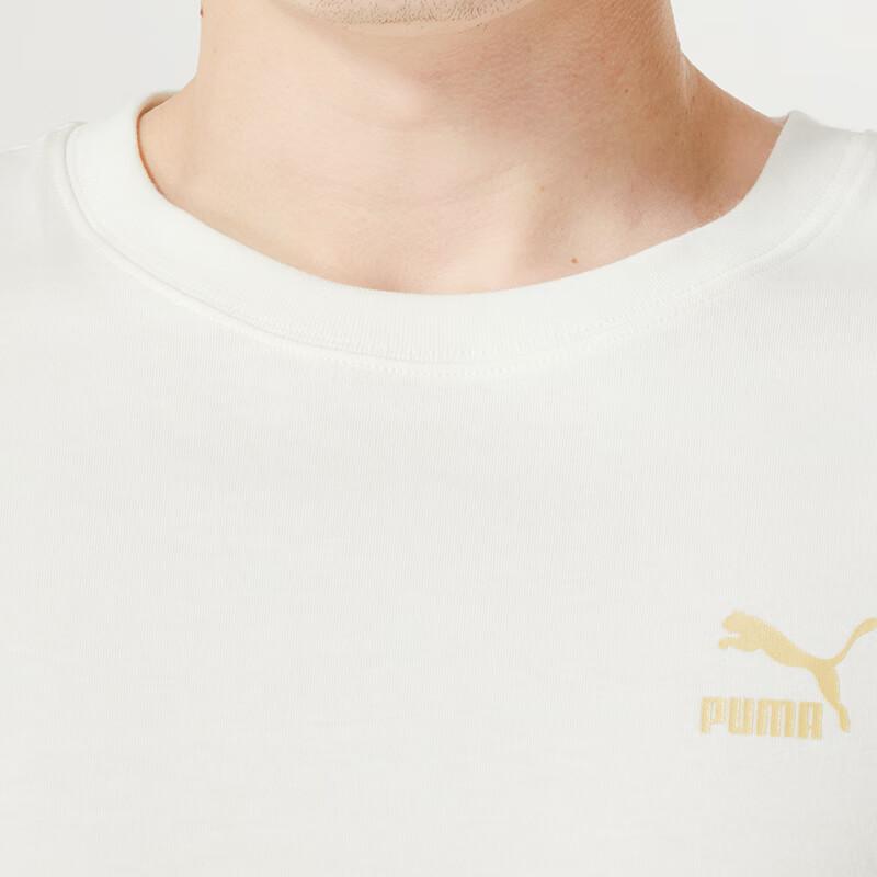 Puma Letter Logo Print Quick-Dry Breathable Round Neck Short Sleeve T-Shirt Unisex Tops White 682344-65
