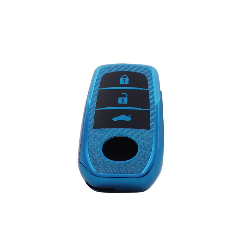 TPU Carbon Fiber Car Remote Key Cover Case Shell Key Fob for Hilux Fortuner Land Cruiser Camry Coralla Crown RAV4 Highland Protector Holder
