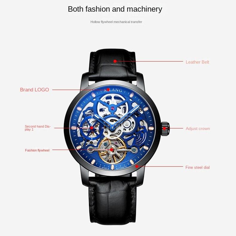 AILANG Neue Uhr Herren Mechanische Uhr Skelett Vollautomatische Mechanische Uhr Modeuhr