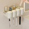 Wall Mounted Toothbrush Holder No Punching Toothpaste Toothbrush Storage Rack Transparent Mouthwash Cup Toothbrush Bathroom Set