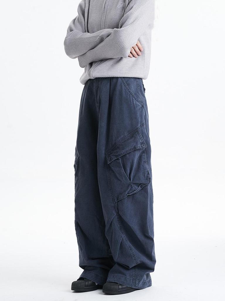 2024 Men's Retro Deconstructed Wide-Leg Overalls - Loose-Fit Casual Spring/Summer Trend