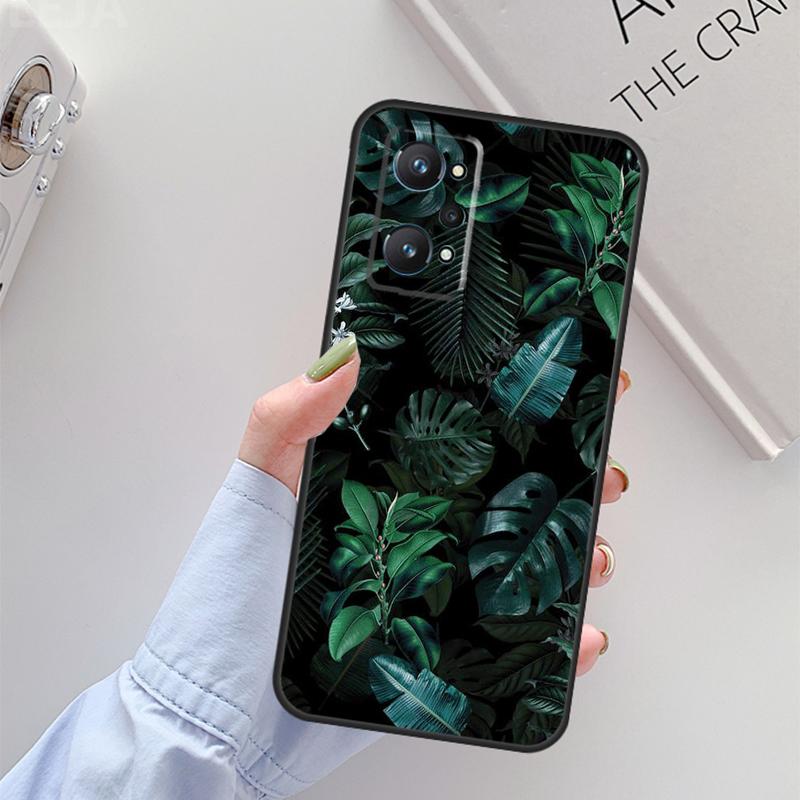 Tropical Green Plant Leaf For Realme 10 11 Pro Plus GT Neo 5 2T C21Y C30 C31 C33 C35 C55 OnePlus Nord CE 2 3 Lite Case