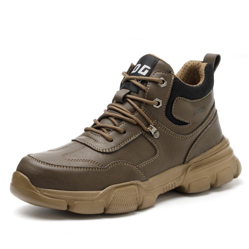 

Мужская рабочая защитная обувь, устойчивая к проколам и ударам, со стальным носком, неразрушаемые рабочие кроссовки, защитные защитные ботинки 39 коричневый