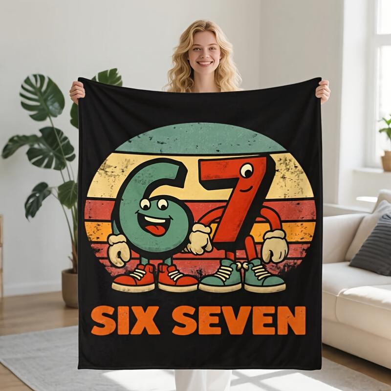 

67 Funny expression pattern fleece blanket is suitable for use in beds cars offices camping and traveling Digital Print 75x100cm