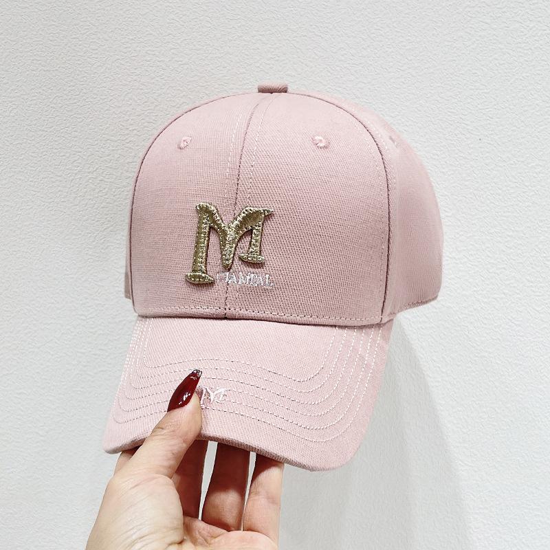 Fashion Hat Korean version three-dimensional embroidery letter M hard top baseball cap children spring and summer new fashion show face small peaked c