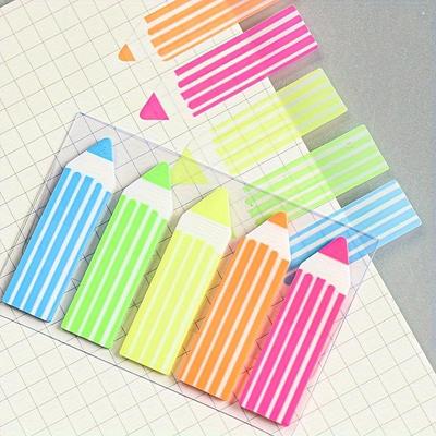 Colorful Pencil-Style Fluorescent Sticky Notes, Index Label Stickers, Office Supplies, Daily Office Use, Index Labels