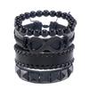 New Hot-selling 8-character Alloy Accessories Four-piece Cowhide Bracelets, Jewelry