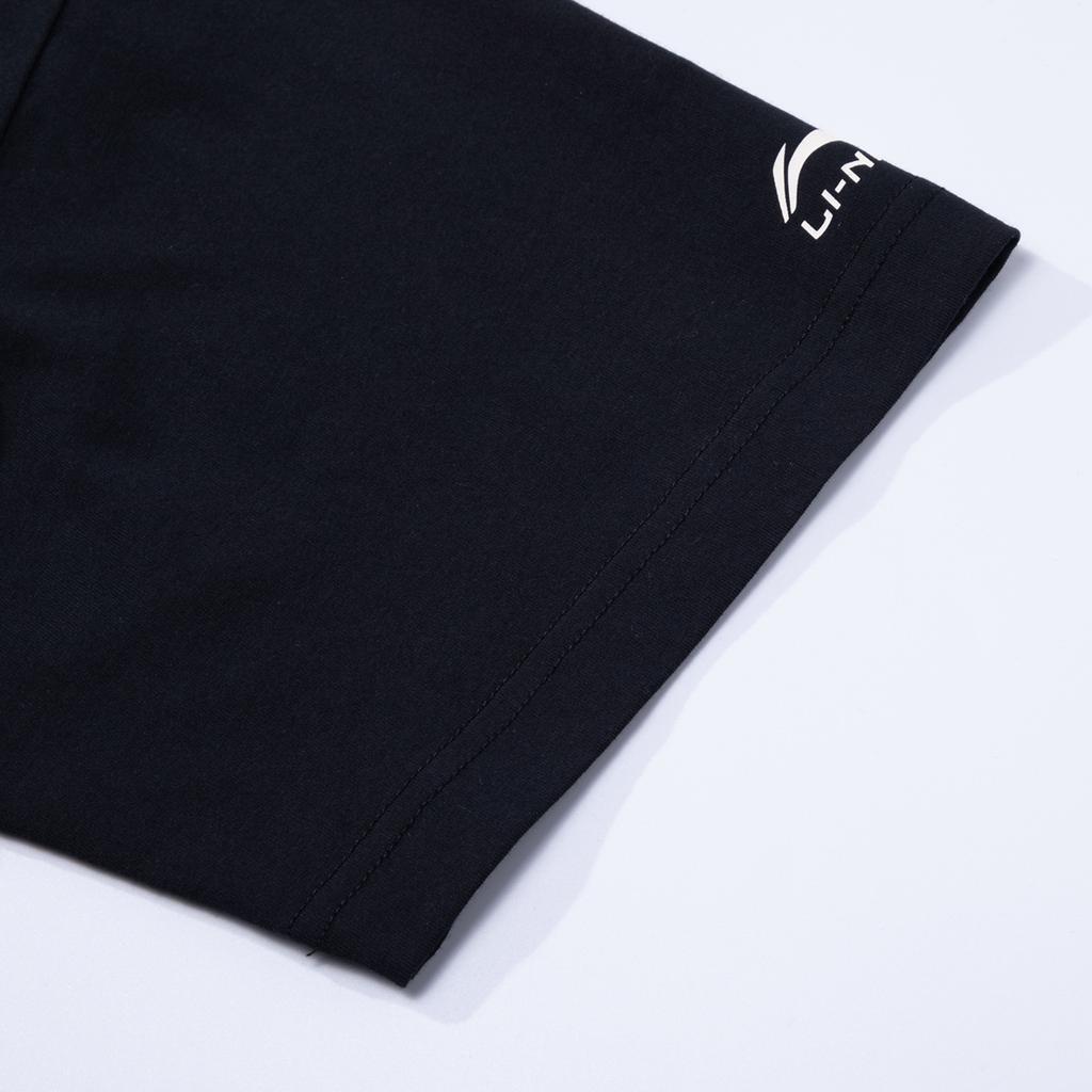 Li-Ning Fashionable Versatile Casual Breathable Short Sleeve T-Shirt Unisex tops Black AHSW865-2