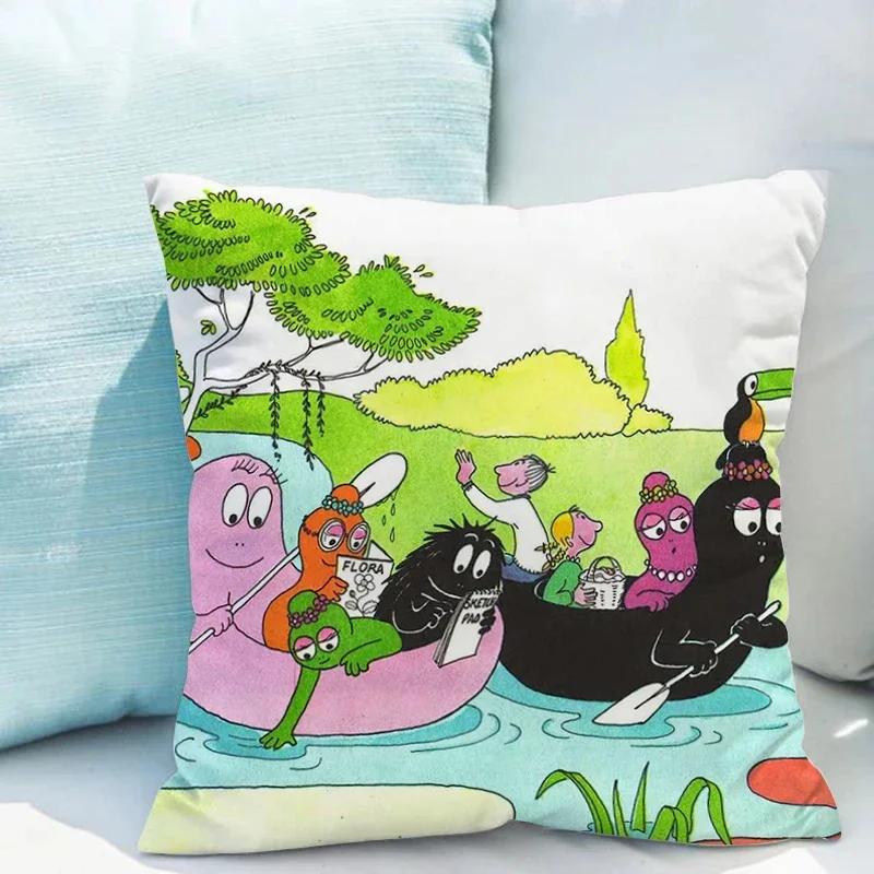 Les Barbapapa Pillowcases Cushion Cover X Double-sided Printing  for Sofa Cushions Covers Short Plush Couch Pillows Pillow