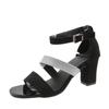 Fashion Ladies Shoes 2025 Open Toe Women's Sandals Plus Size Dress Sandals Women Cover Heel Ankle Buckle Strap Chunky Heels Shoes Women