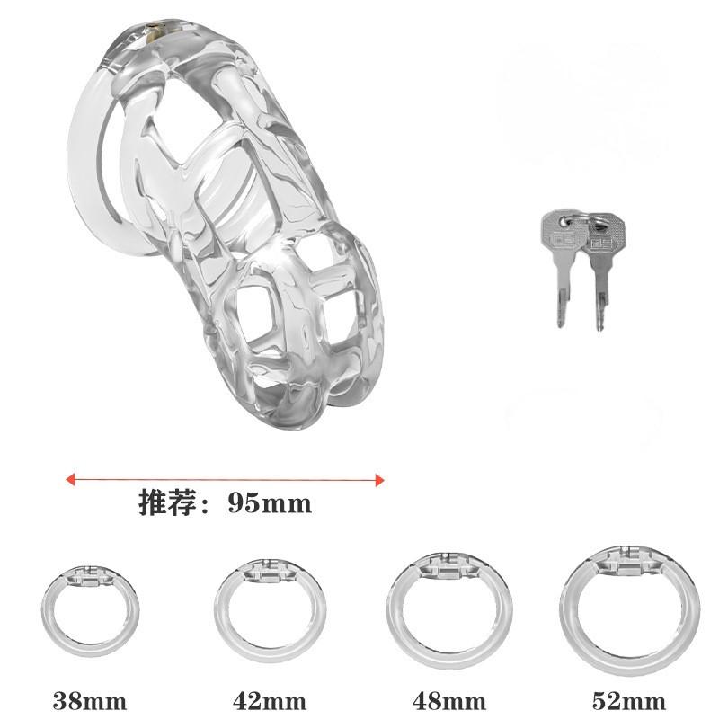 PET Cock Cage Chastity Cage Belt Locked Male Urethral Sissy Chastity Cage Light Long Term Wear