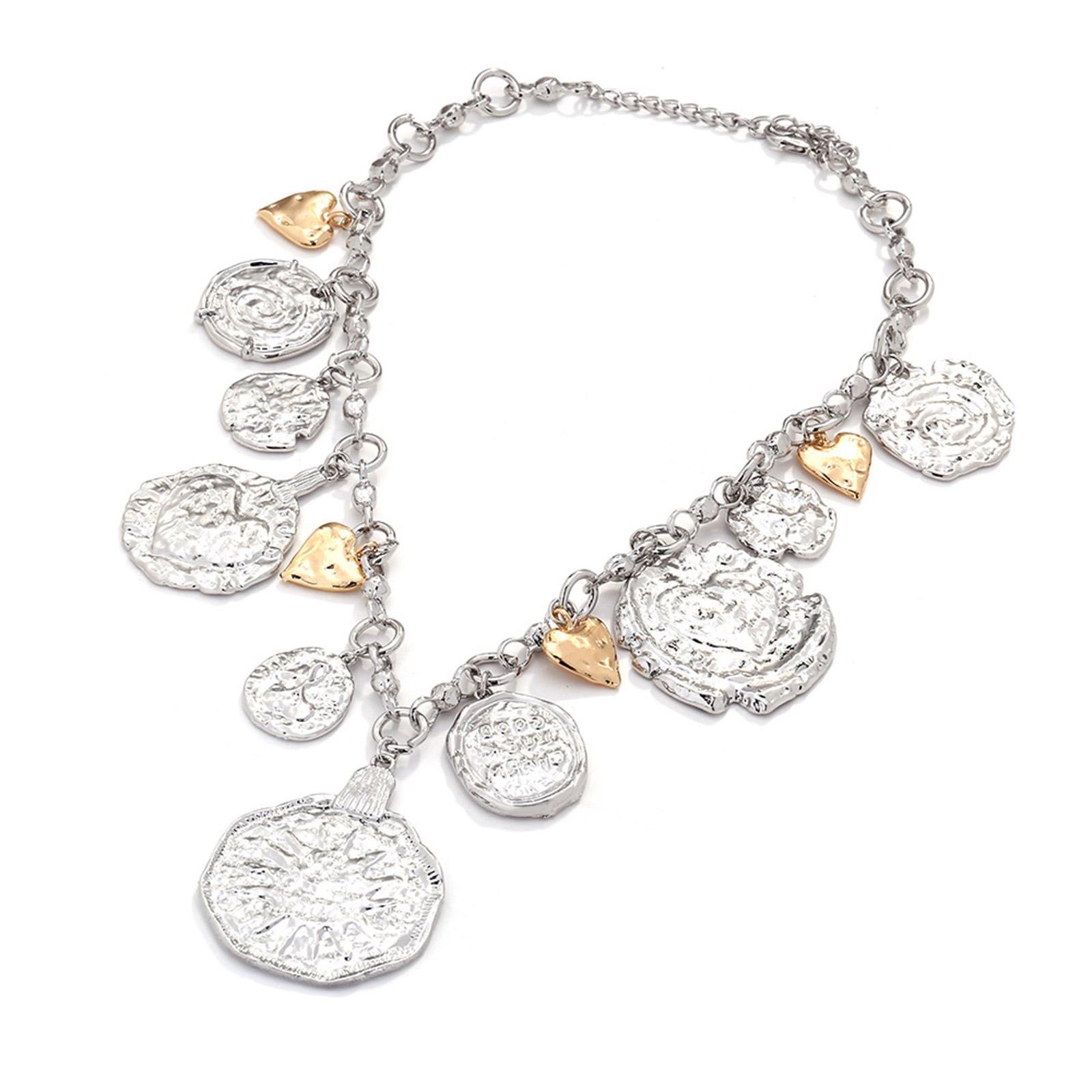 

Винтажное ожерелье-подвеска в форме сердца с гравировкой, модный ювелирный аксессуар, портативное для женщин белый