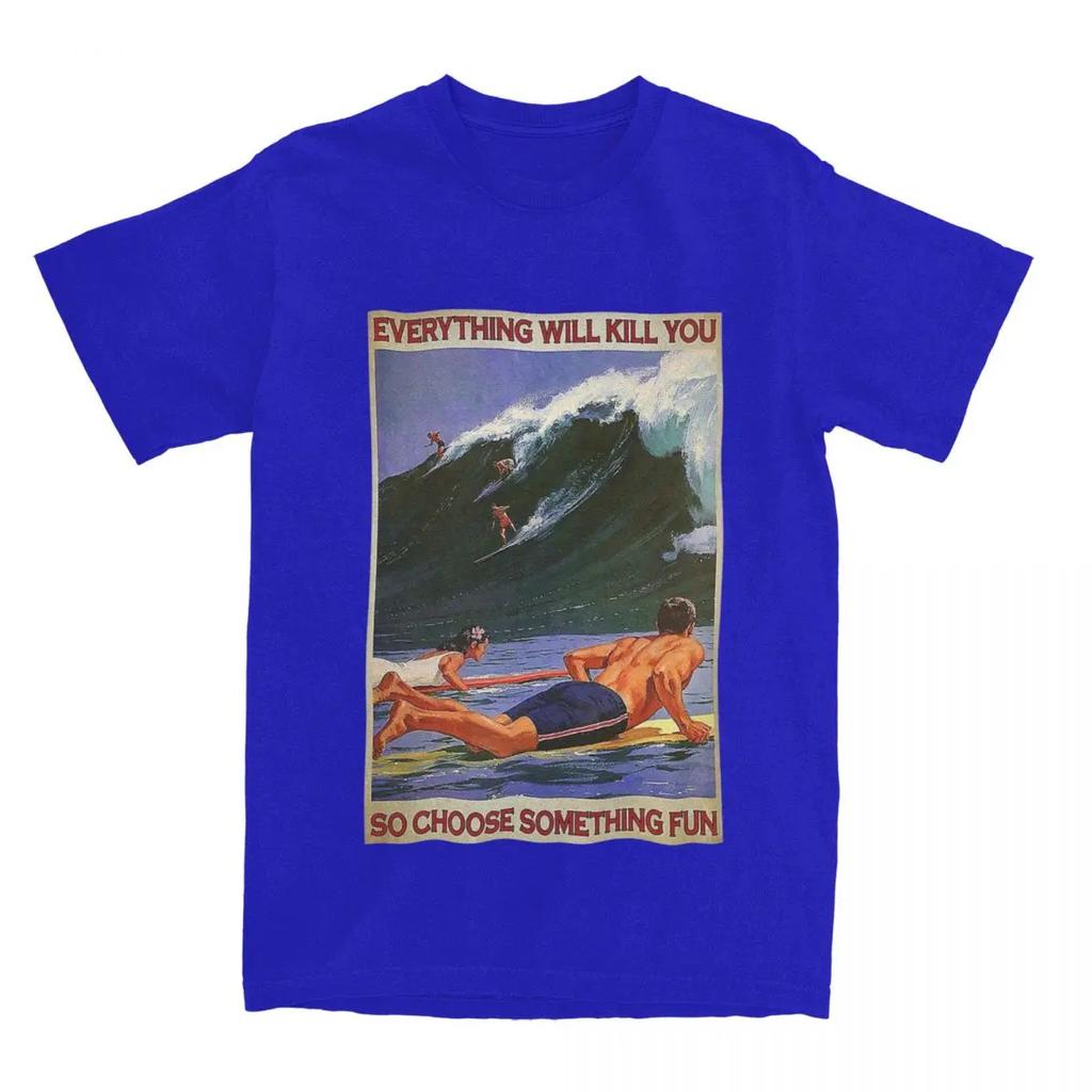 Men Women's Board Surfing Graphic Printed Tee Shirt Apparel Vintage Cotton Sport Surf Lover Fan T Shirt Tee Clothing Summer