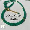 AAA+ Emerald Faceted Beads Necklace: Genuine Green Gemstone (12-50 Inch)