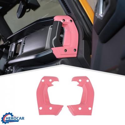 Center Console Two Side Handle Decor Cover Trim For Ford Bronco +Pink ABS