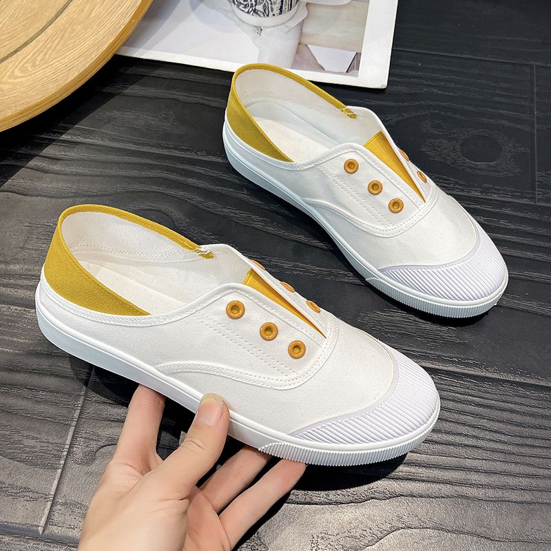 Summer Light Canvas Shoes for Women Casual Flat Slip On Woman Footwear New In Offers Fashion Trends 2025 Cheap Vulcanized Shoe