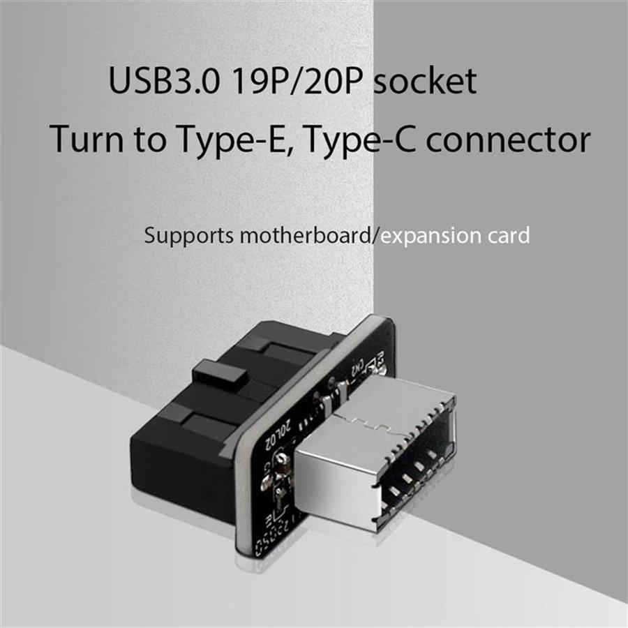 USB TYPE-E 90 Degree Adapter Chassis Front TYPE C Plugin Port For PC Motherboard