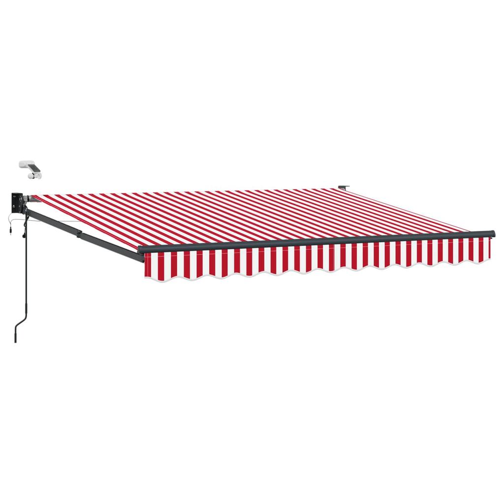 Electric Retractable Awning Red and White 3 X 2.5 M