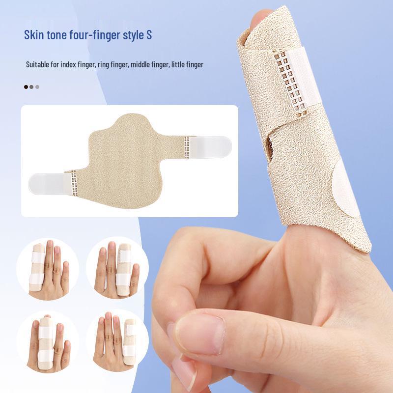 Thumb & Four-Finger Adjustable Support Strap - Protective Self-Adhesive Finger Splint Sleeve