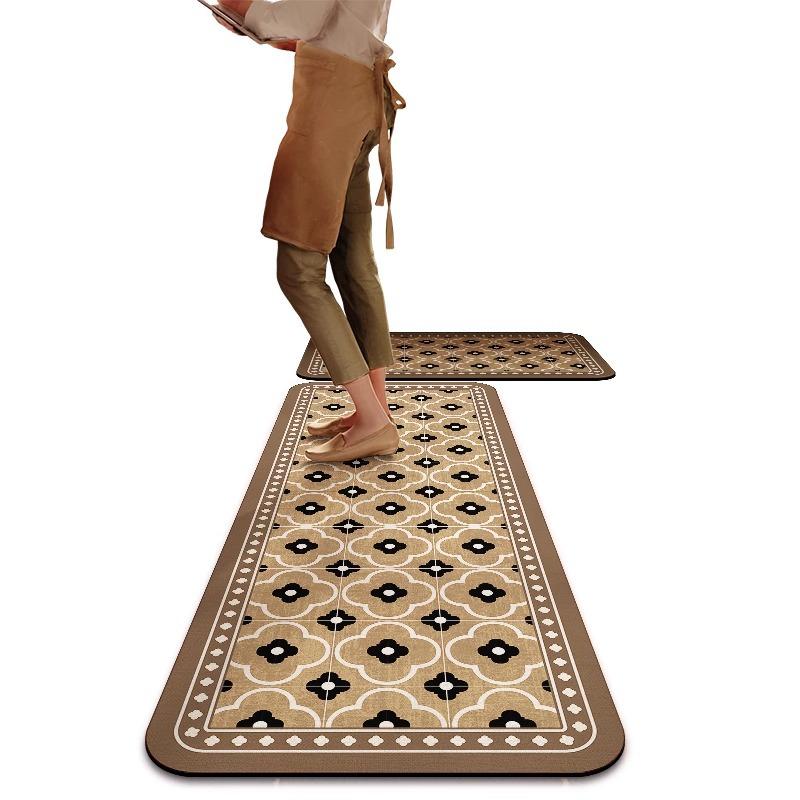 American Kitchen Floor Mat, Water-Absorbing And Oil-Proof Diatom Mud Cushion, Dirt-Resistant And Easy To Take Care Of, Household Kitchen Door Mat, No