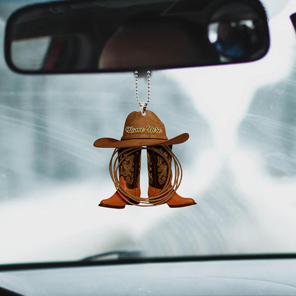 Șa de cal acrilic, ornament auto, oglindă retrovizoare auto, pandantiv, ornament de brad de Crăciun pentru cowgirl, cowboy, iubitori de cai, ornament