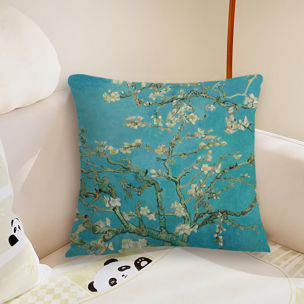 Van Gogh Art Cushion Cover Pillow Case Plush Fabric Soft Double Sided Print Sofa Cushion Cover Throw Pillow Covers