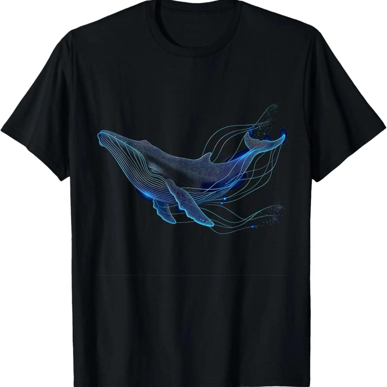 Blue Whale Humpback Whale Lover T-Shirt S чёрный