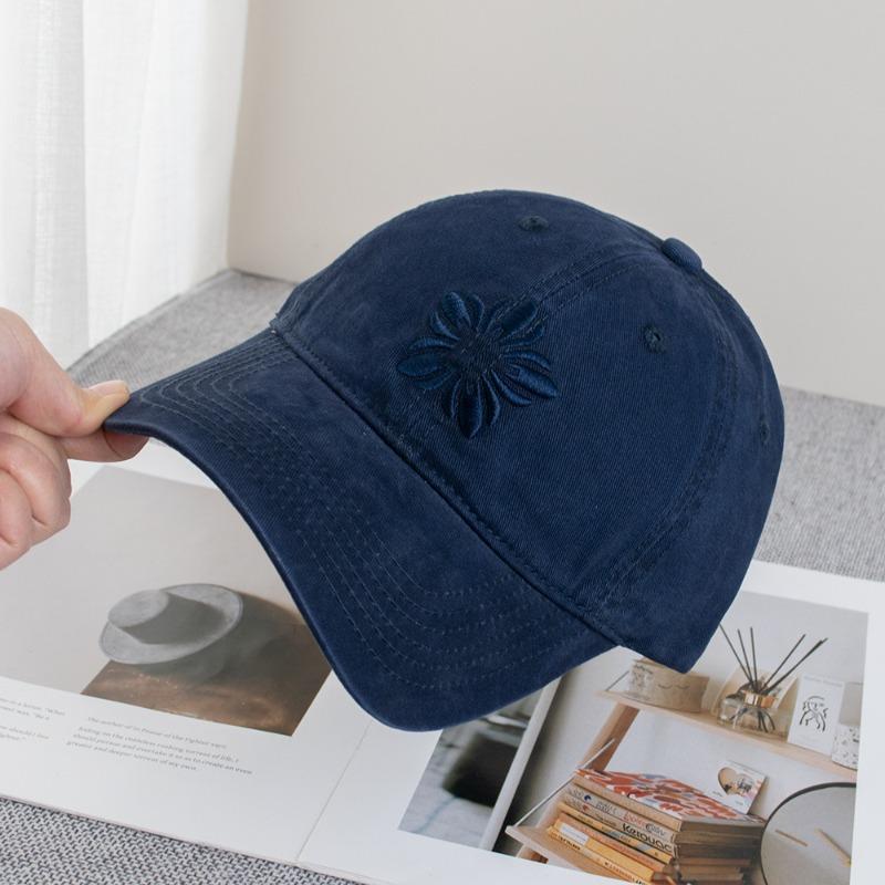 Korean Version Snow Velvet Embroidered Baseball Cap Women Spring Summer Big Head Circumference Fashion Casual Soft Top Duckbill Cap