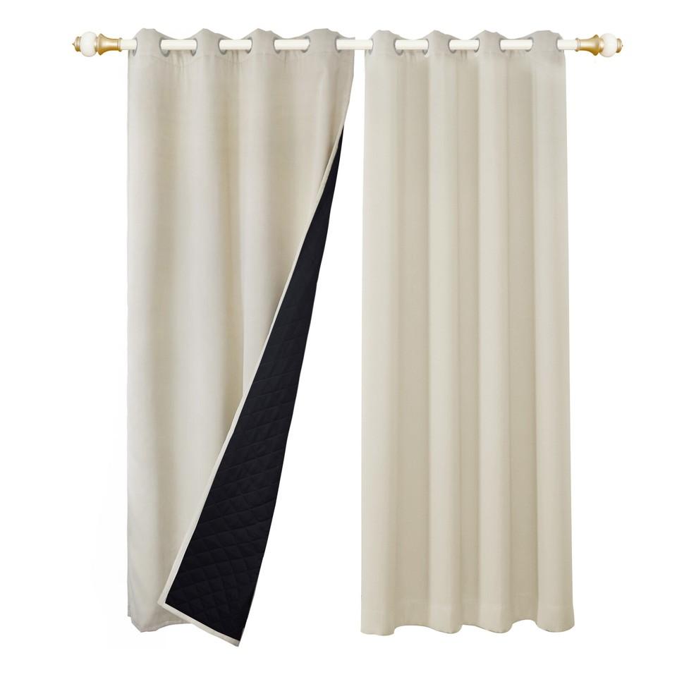1/2 Pcs Thick Heavy Curtains Cold Protection Outdoor Thermal Curtain Eyelet Curtains