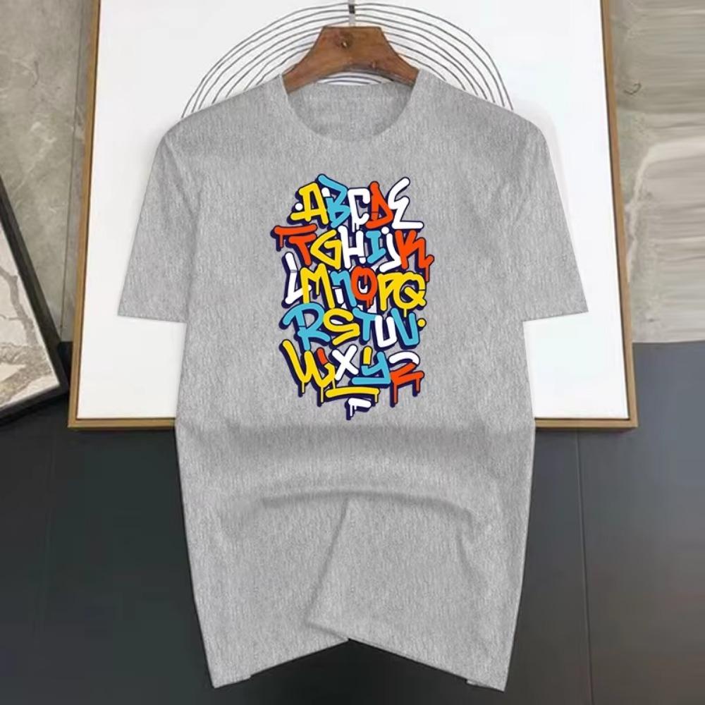 Luxusní značkové tričko s 26 anglickými písmeny pro muže Letní Vintage Unisex Tričko nadměrné velikosti Y2k Tops Krátký rukáv Pánské