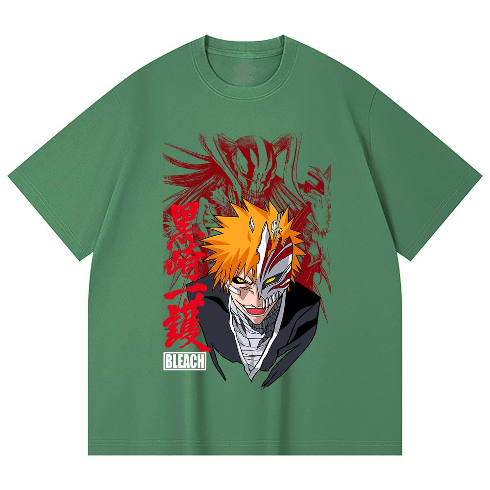 230 Gsm 100% Cotton Bleach V1 Ichigo Print Unisex Heavy Cotton T Shirt