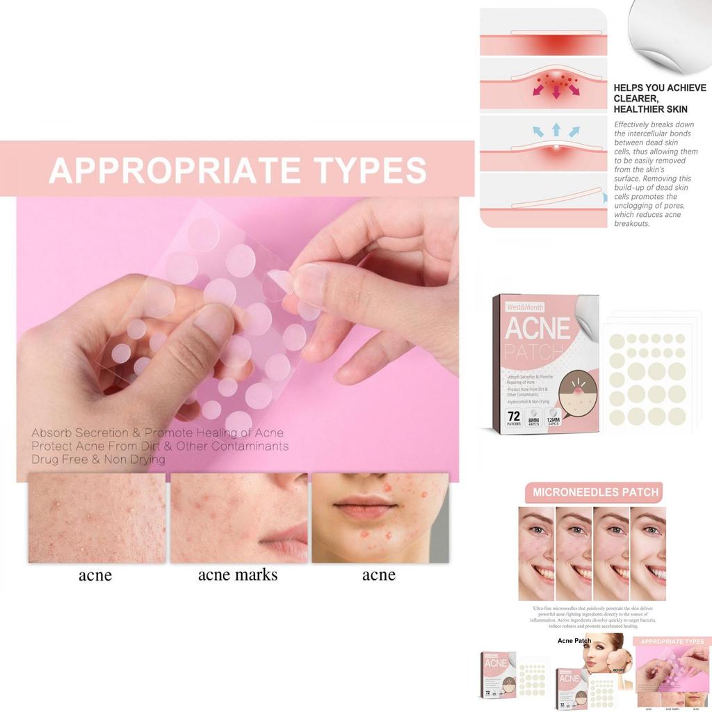 West Month Acne Patch Gentle Repair Invisible Breathable Skin Smoothing 72pcs