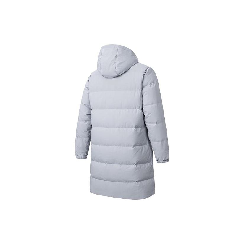 Anta Solid Color Zipper Hooded Long Sleeve Down Jacket Men Outerwear Mud-Lime 952341904-2