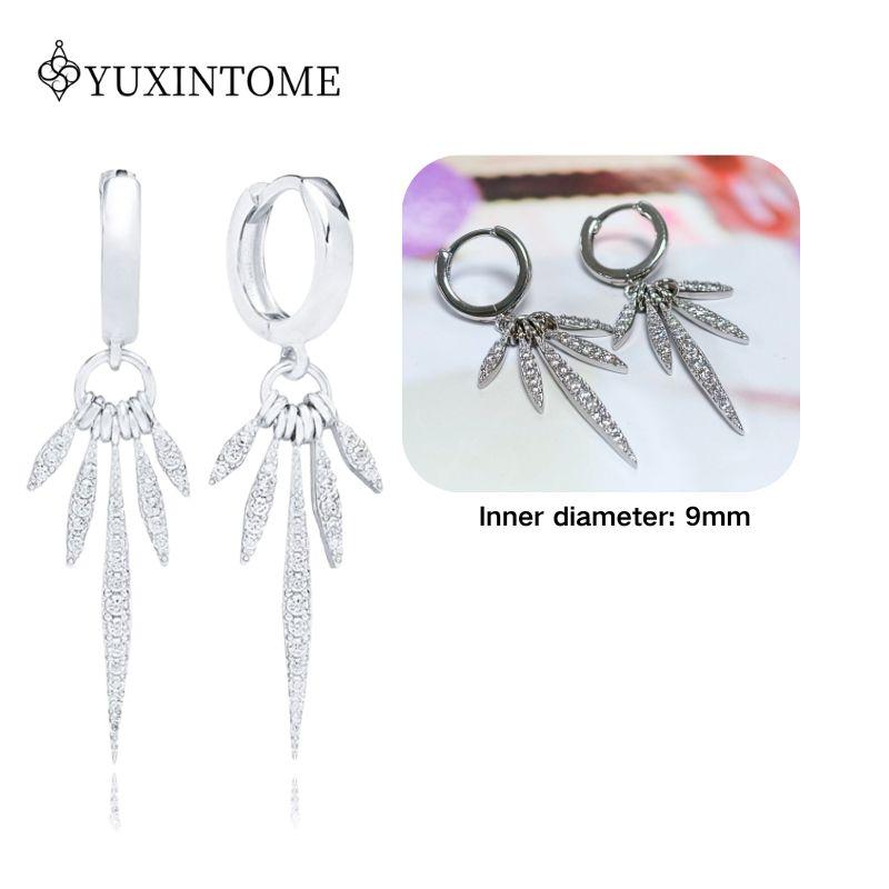 925 Silver Ear Needle Crystal White Zircon Silver Series Tassel Drop Earrings Luxury Fashion Party Jewelry Accessories